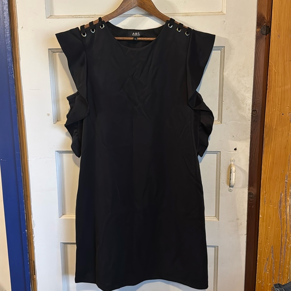 A.B.S Collection Little black dress. Cap sleeve. Large. Shoulder cutouts.